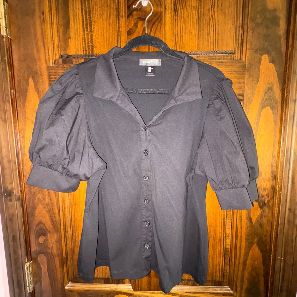 Bailey 44 Black Puff Sleeve Blouse